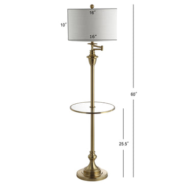 Cora 60" Metal/Glass LED Side Table and Floor Lamp - JONATHAN Y